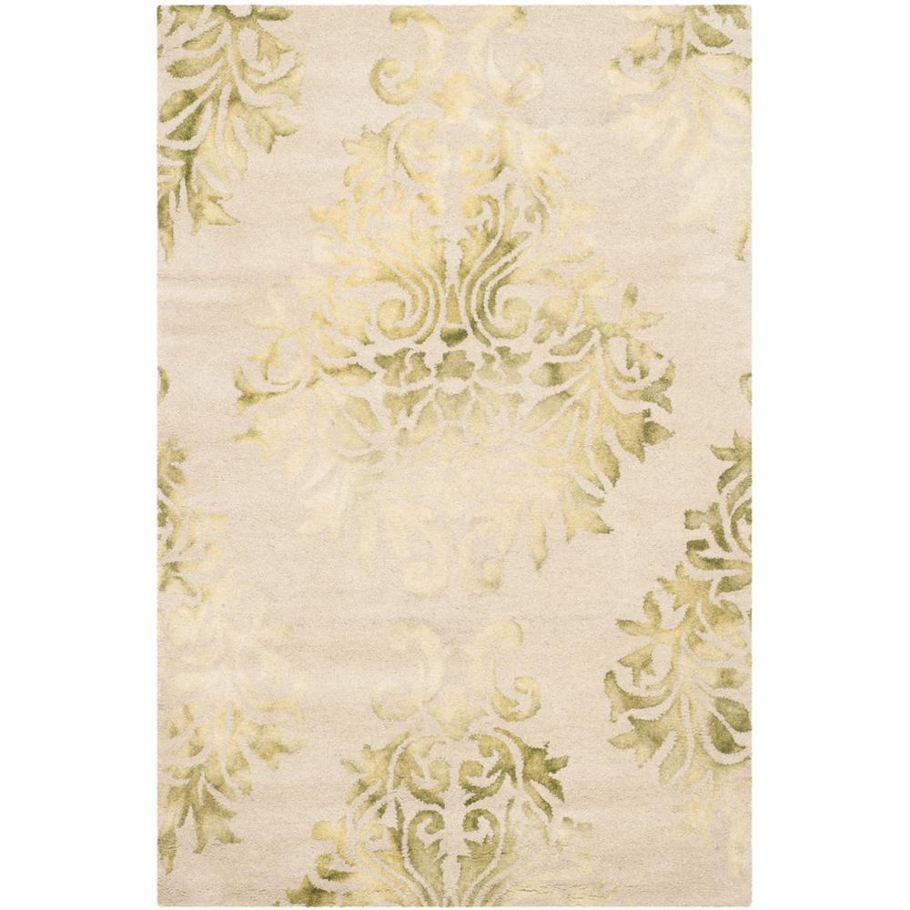 DIP DYE, BEIGE / GREEN, 4' X 6', Area Rug. Picture 1