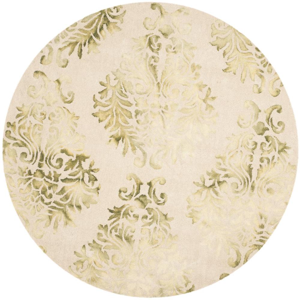 DIP DYE, BEIGE / GREEN, 7' X 7' Round, Area Rug. Picture 1