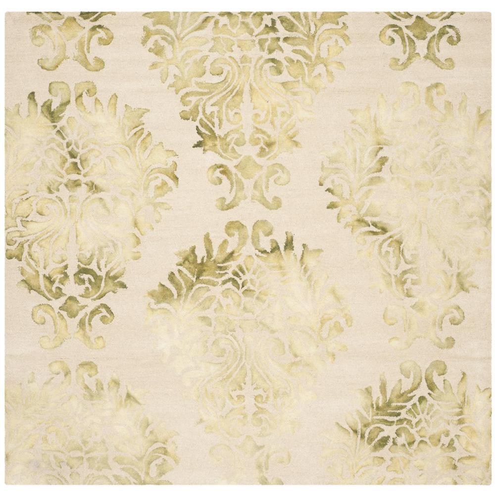 DIP DYE, BEIGE / GREEN, 7' X 7' Square, Area Rug. Picture 1