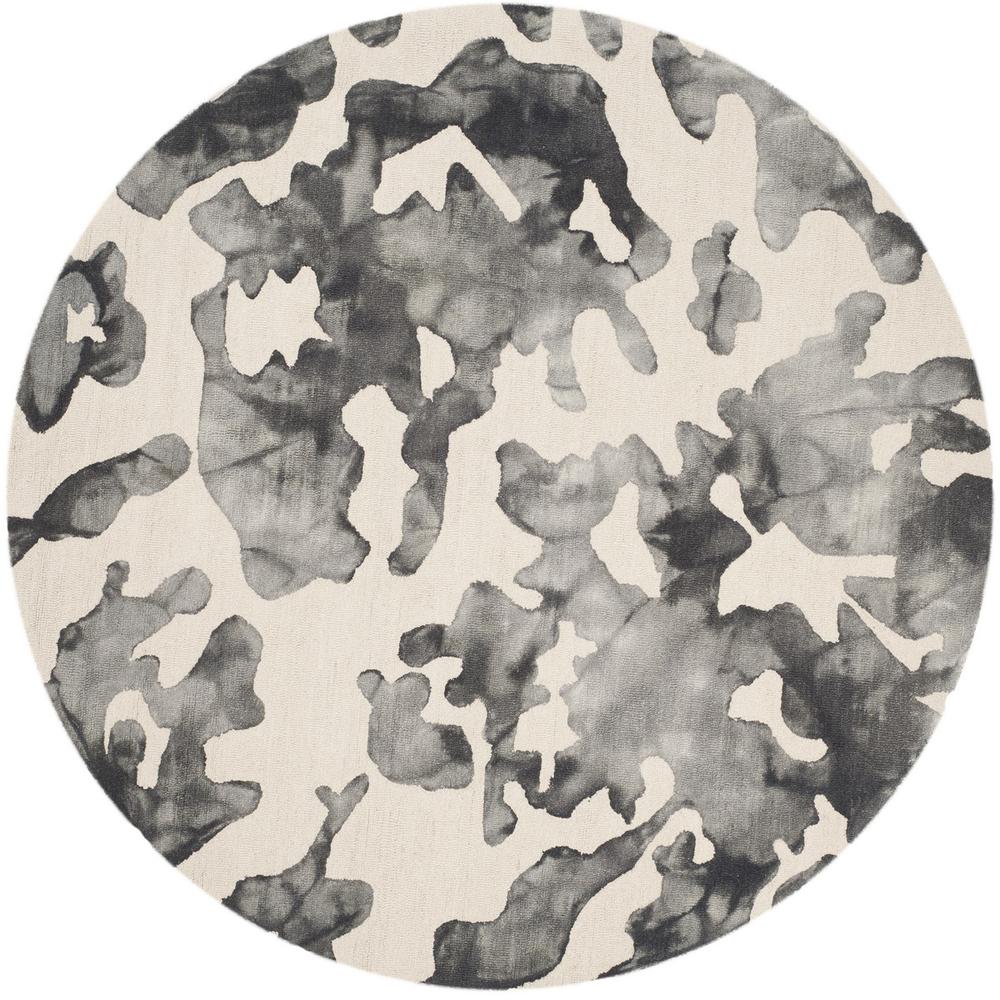 DIP DYE, BEIGE / CHARCOAL, 7' X 7' Round, Area Rug. Picture 1