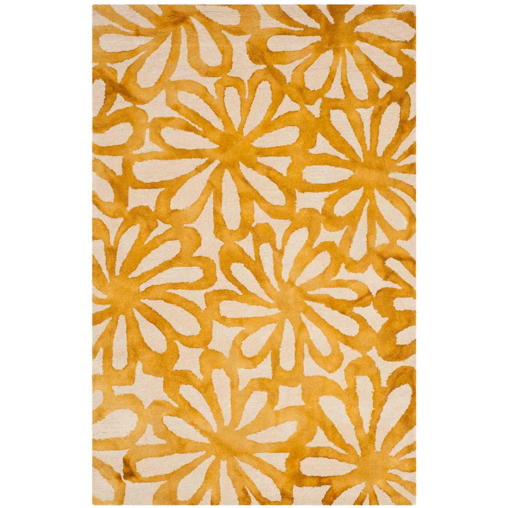 DIP DYE, BEIGE / GOLD, 4' X 6', Area Rug. Picture 1