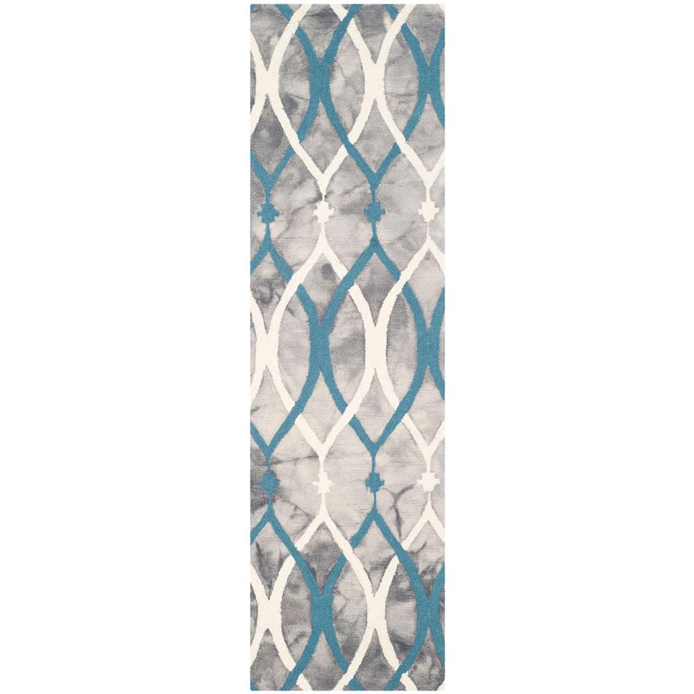 DIP DYE, GREY / IVORY BLUE, 2'-3" X 8', Area Rug. Picture 1
