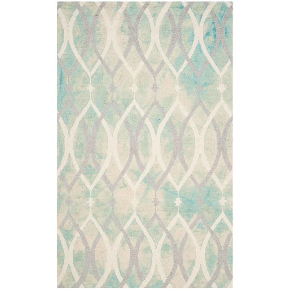 DIP DYE, GREEN / IVORY GREY, 5' X 8', Area Rug. Picture 1