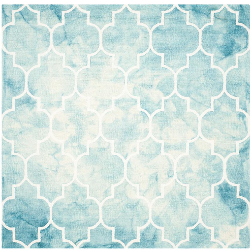 DIP DYE, TURQUOISE / IVORY, 7' X 7' Square, Area Rug, DDY535D-7SQ. Picture 1