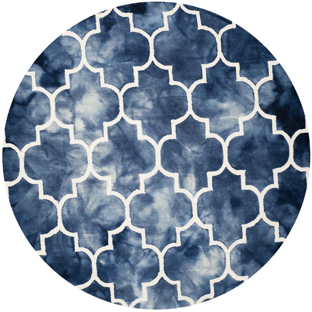 DIP DYE, NAVY / IVORY, 7' X 7' Round, Area Rug, DDY535N-7R. Picture 1