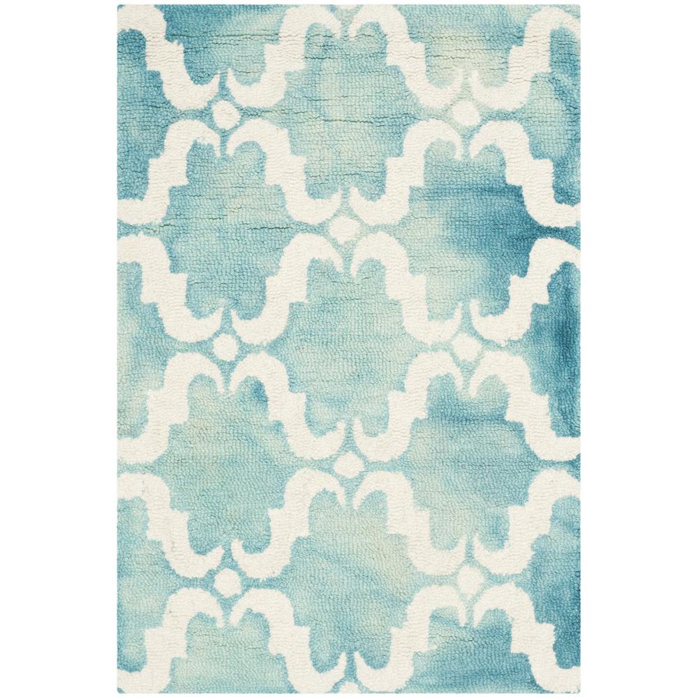 DIP DYE, TURQUOISE / IVORY, 2' X 3', Area Rug, DDY536D-2. Picture 1