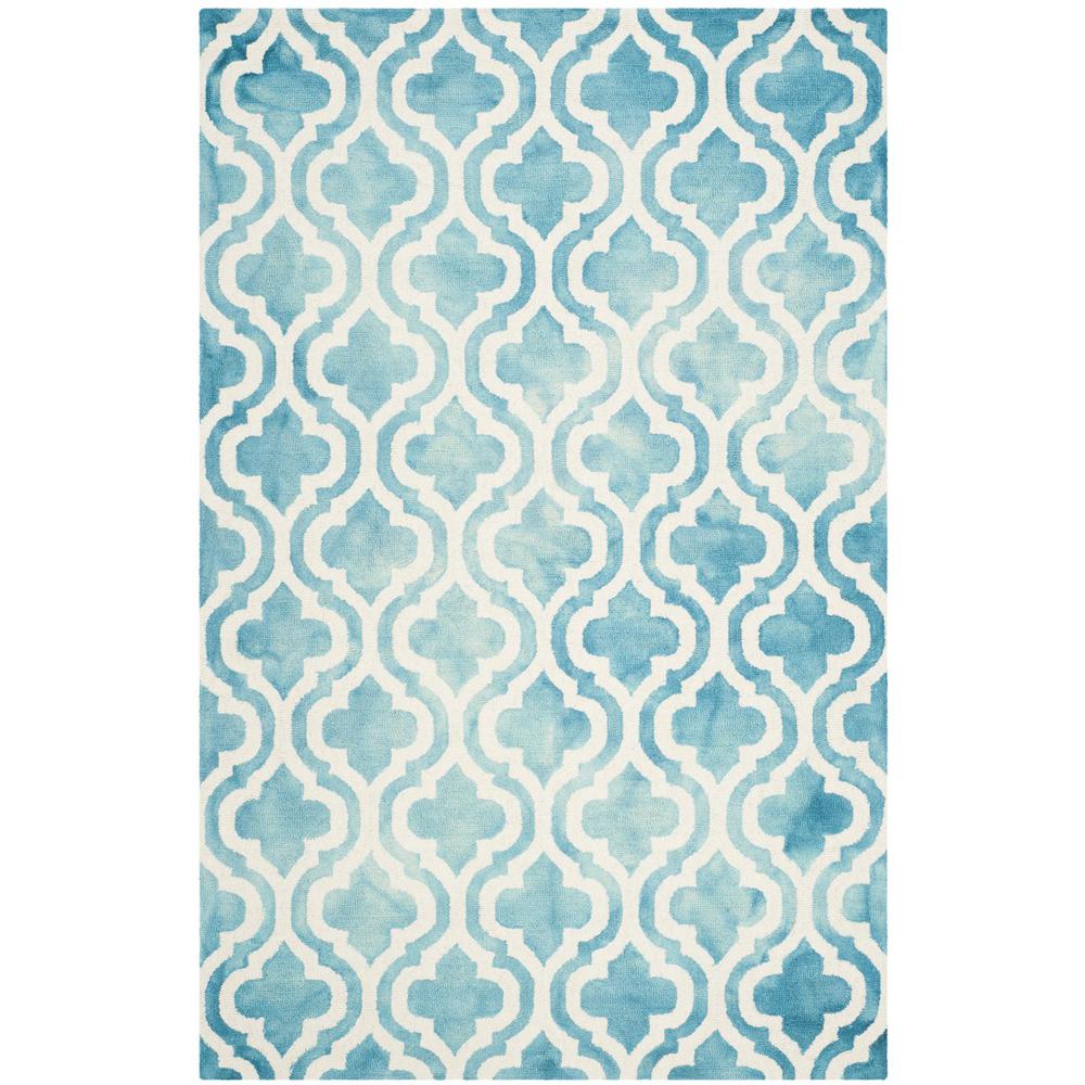 DIP DYE, TURQUOISE / IVORY, 5' X 8', Area Rug, DDY537D-5. Picture 1