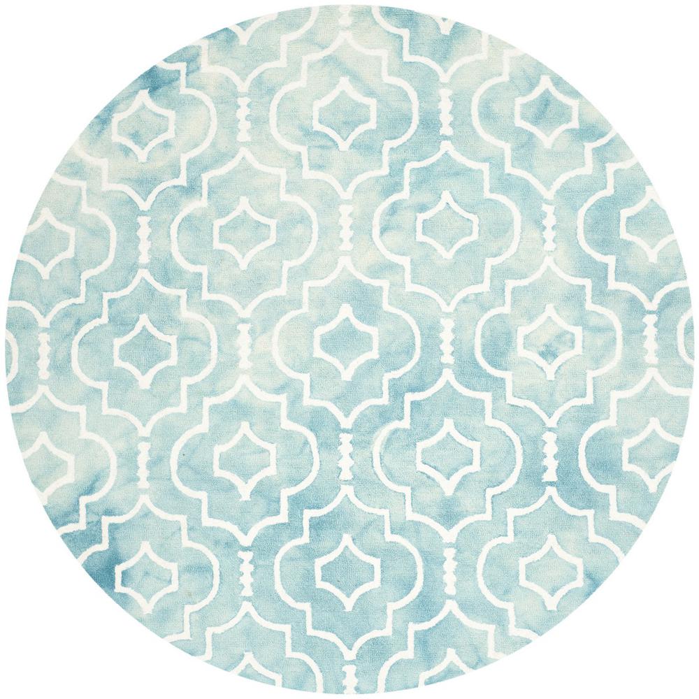 DIP DYE, TURQUOISE / IVORY, 7' X 7' Round, Area Rug, DDY538D-7R. Picture 1