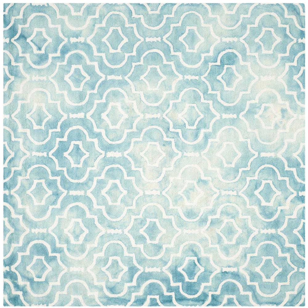 DIP DYE, TURQUOISE / IVORY, 7' X 7' Square, Area Rug, DDY538D-7SQ. Picture 1