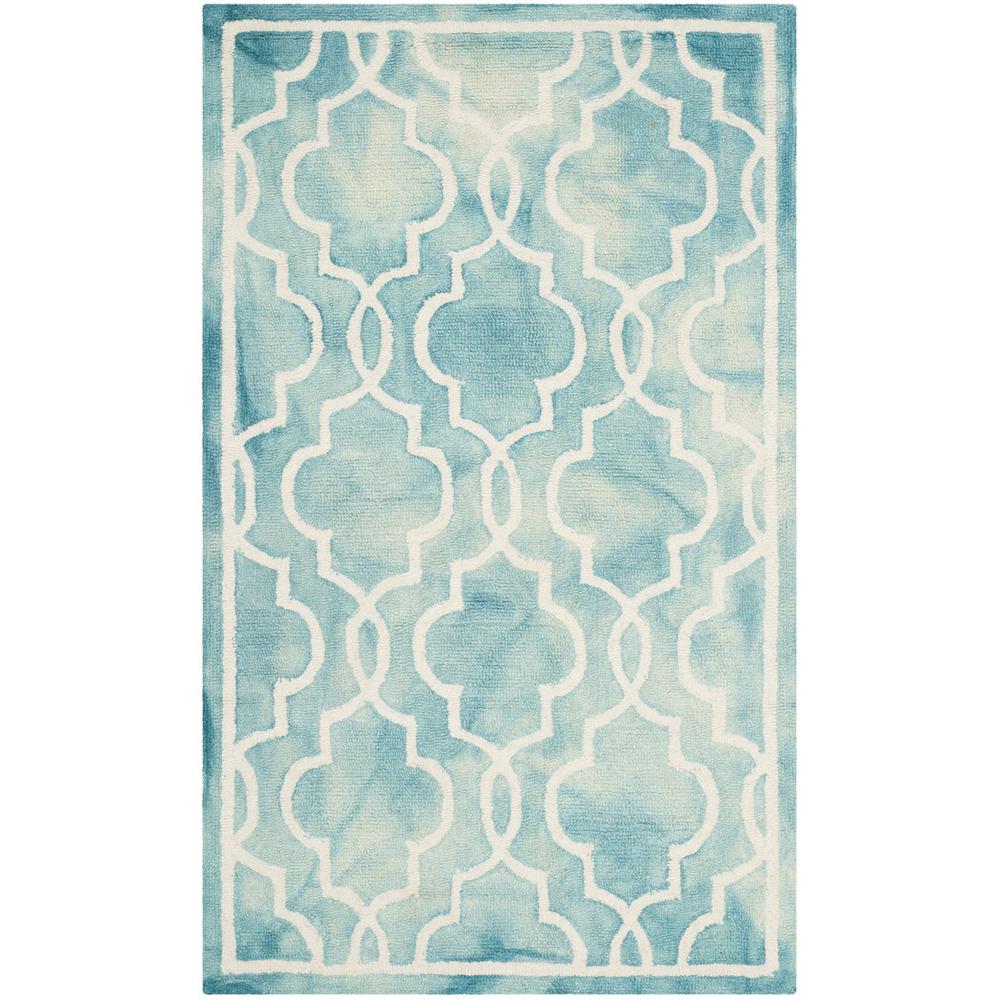 DIP DYE, TURQUOISE / IVORY, 3' X 5', Area Rug, DDY539D-3. Picture 1