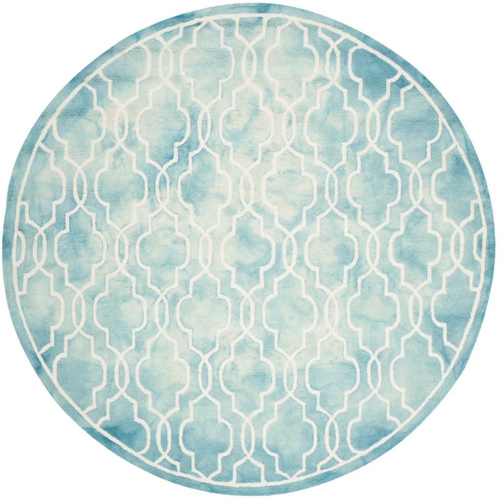 DIP DYE, TURQUOISE / IVORY, 7' X 7' Round, Area Rug, DDY539D-7R. Picture 1