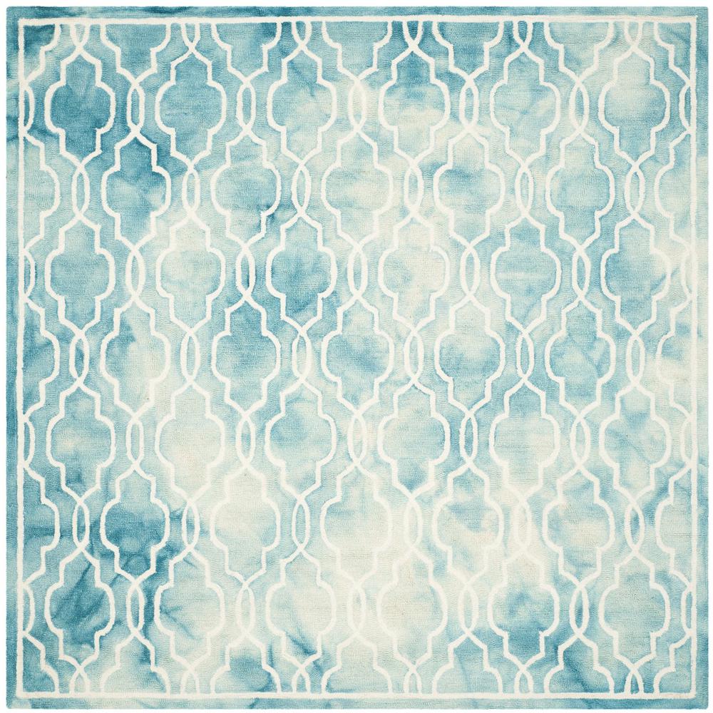 DIP DYE, TURQUOISE / IVORY, 7' X 7' Square, Area Rug, DDY539D-7SQ. Picture 1