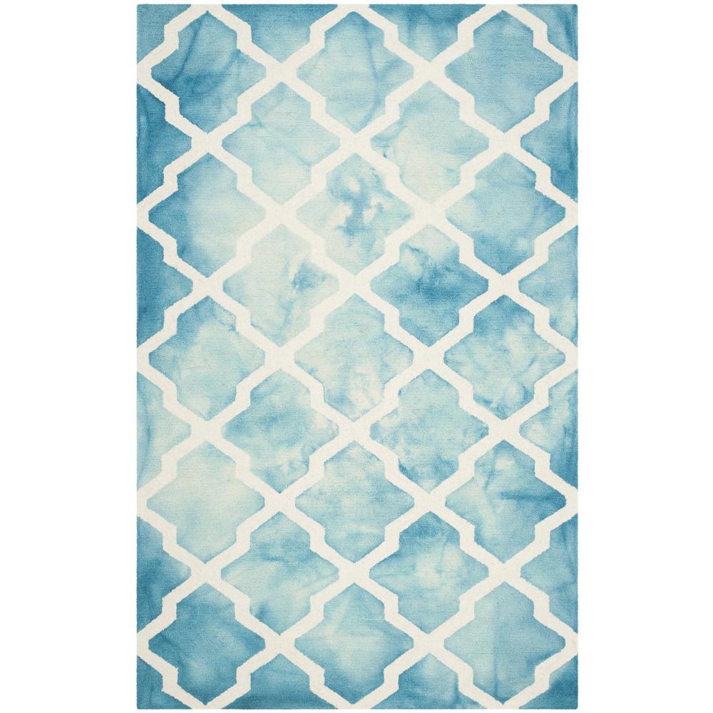 DIP DYE, TURQUOISE / IVORY, 5' X 8', Area Rug, DDY540D-5. Picture 1