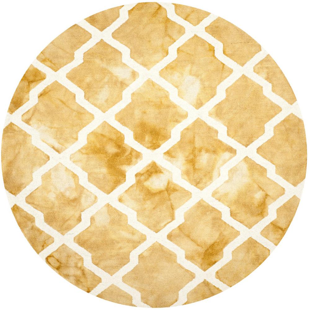 DIP DYE, GOLD / IVORY, 7' X 7' Round, Area Rug, DDY540H-7R. Picture 1