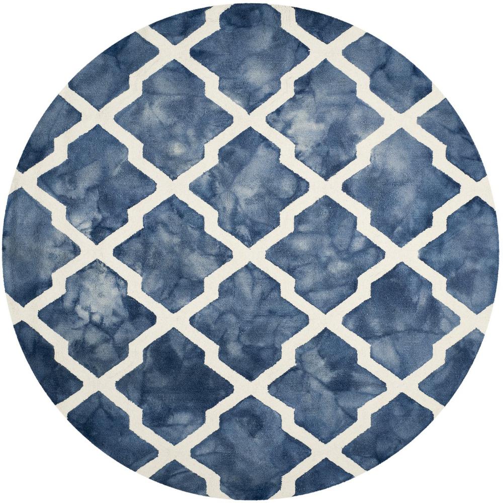 DIP DYE, NAVY / IVORY, 7' X 7' Round, Area Rug, DDY540N-7R. Picture 1