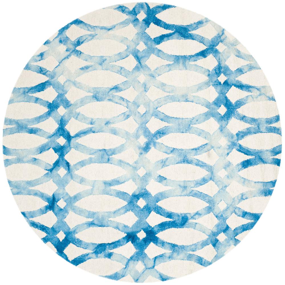 DIP DYE, IVORY / BLUE, 7' X 7' Round, Area Rug, DDY675A-7R. Picture 1