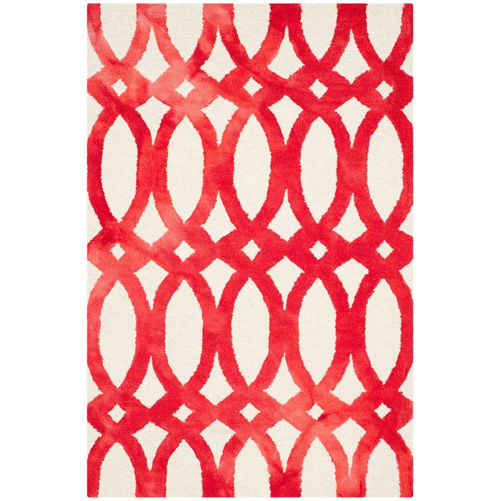 DIP DYE, IVORY / RED, 4' X 6', Area Rug. Picture 1
