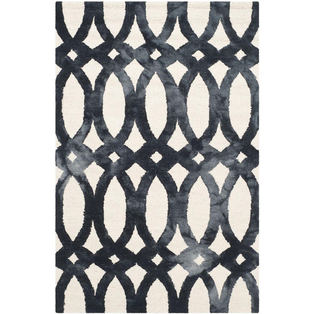 DIP DYE, IVORY / GRAPHITE, 4' X 6', Area Rug. Picture 1