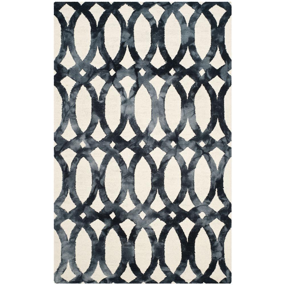DIP DYE, IVORY / GRAPHITE, 5' X 8', Area Rug. Picture 1