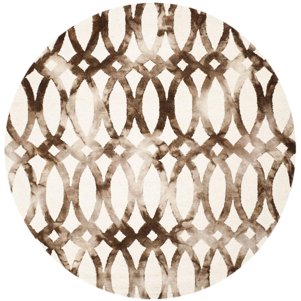DIP DYE, IVORY / CHOCOLATE, 7' X 7' Round, Area Rug, DDY675E-7R. Picture 1