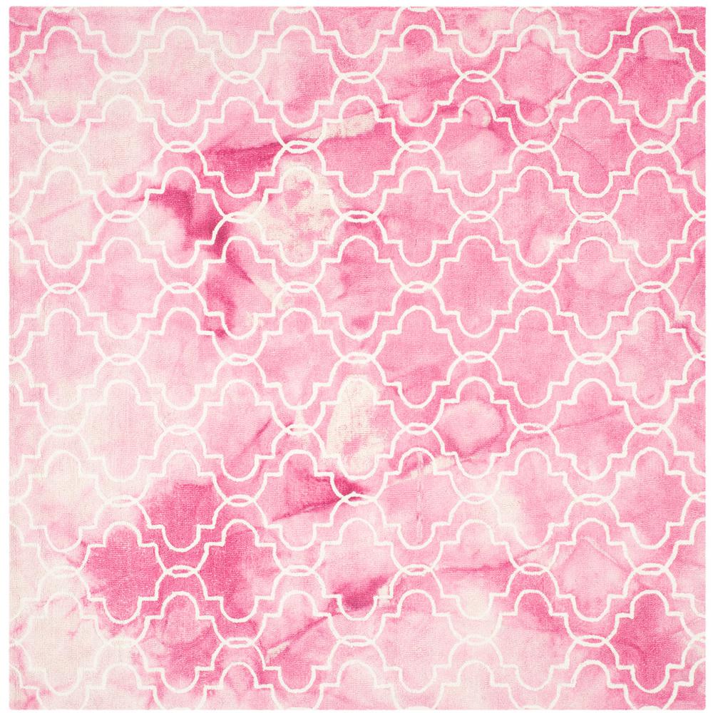 DIP DYE, ROSE / IVORY, 7' X 7' Square, Area Rug. Picture 1