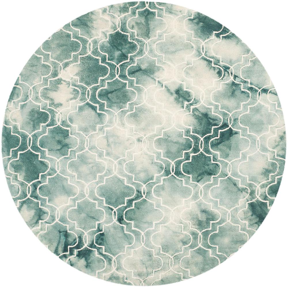 DIP DYE, GREEN / IVORY, 7' X 7' Round, Area Rug, DDY676Q-7R. Picture 1