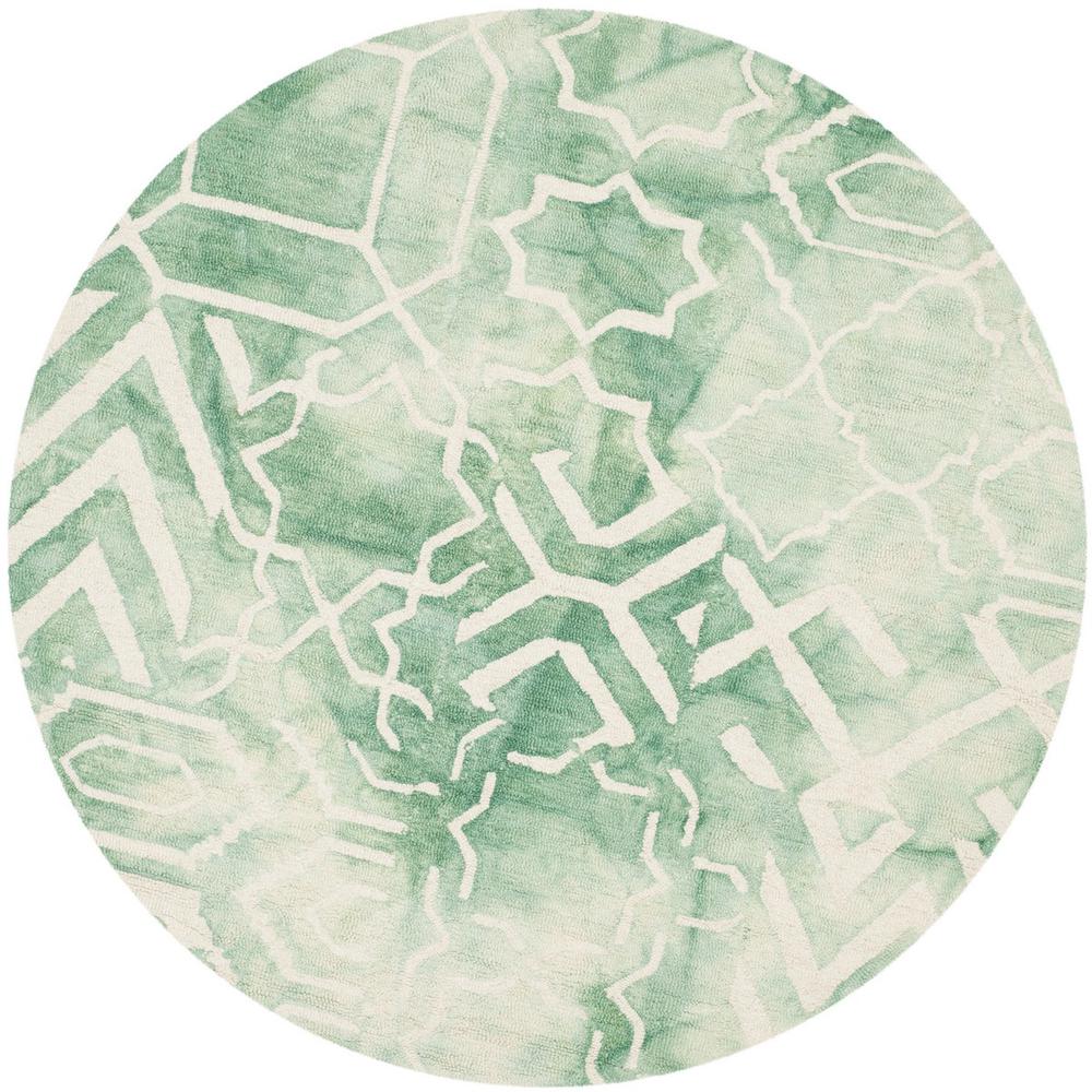 DIP DYE, GREEN / IVORY, 5' X 5' Round, Area Rug. Picture 1