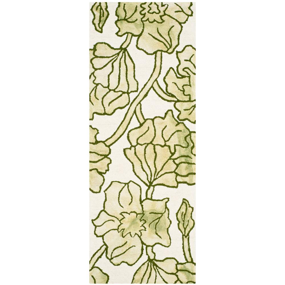 DIP DYE, IVORY / LIGHT GREEN, 2'-3" X 6', Area Rug. Picture 1