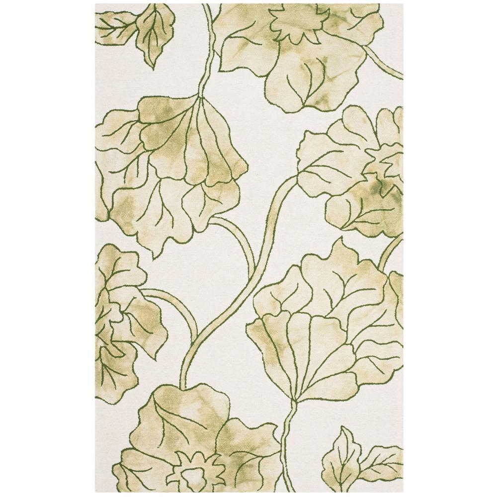 DIP DYE, IVORY / LIGHT GREEN, 5' X 8', Area Rug. Picture 1