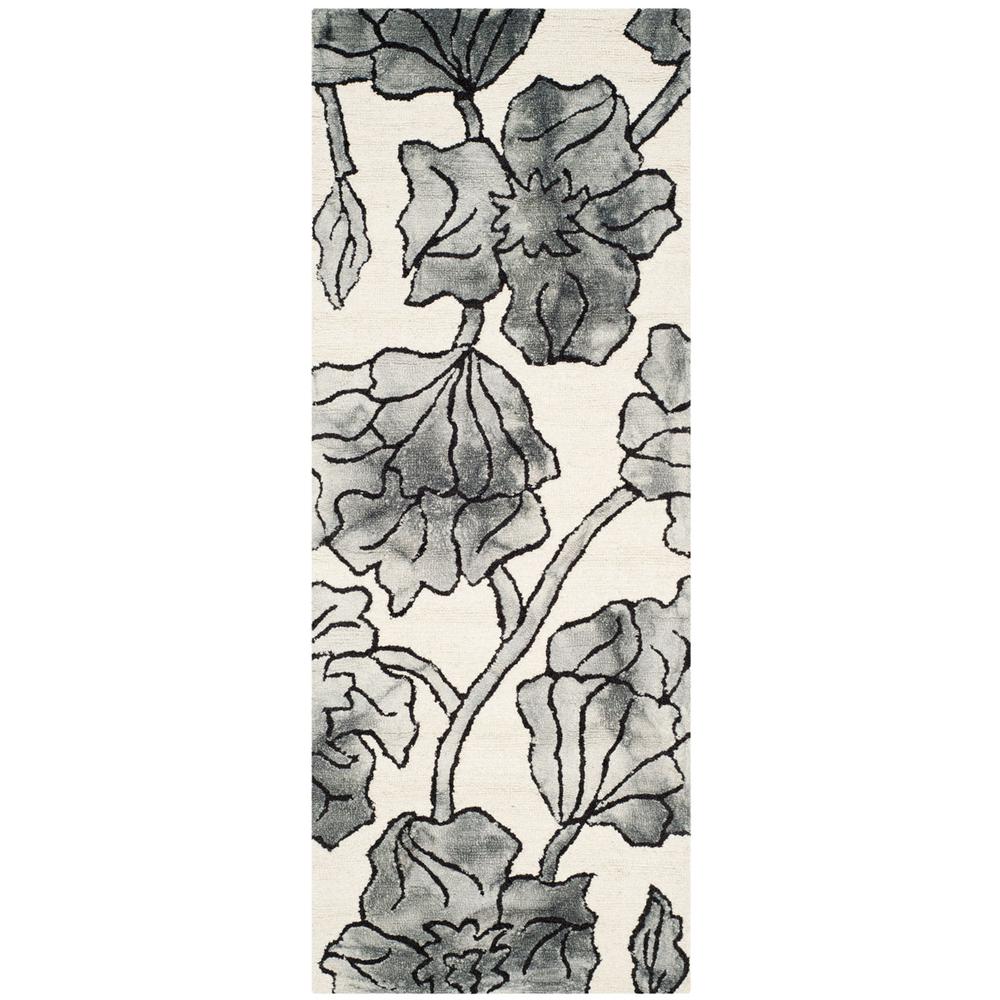 DIP DYE, IVORY / LIGHT GREY, 2'-3" X 6', Area Rug. Picture 1