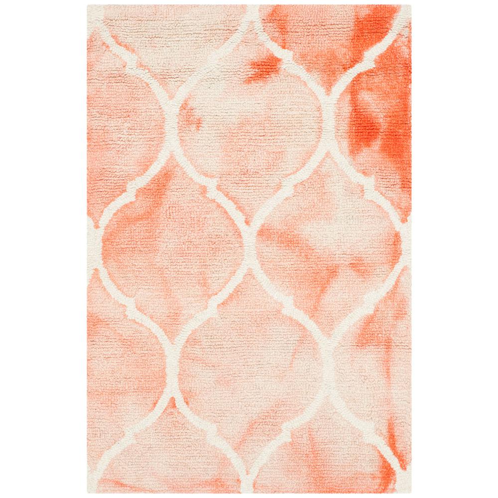 DIP DYE, ORANGE / IVORY, 2' X 3', Area Rug. Picture 1