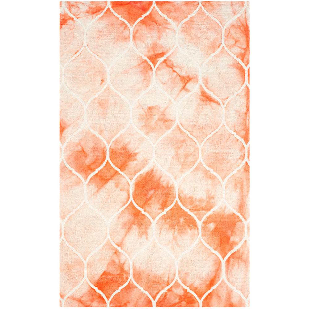DIP DYE, ORANGE / IVORY, 5' X 8', Area Rug. Picture 1