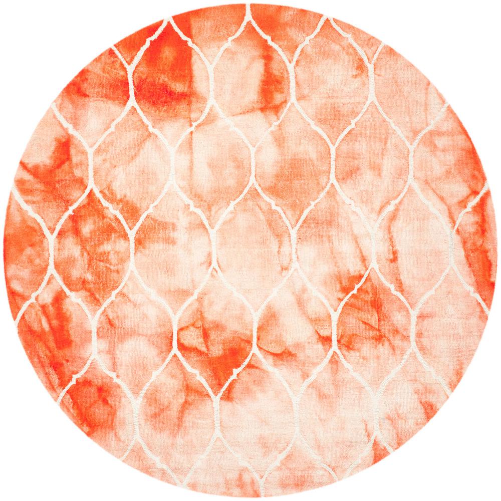 DIP DYE, ORANGE / IVORY, 7' X 7' Round, Area Rug. Picture 1