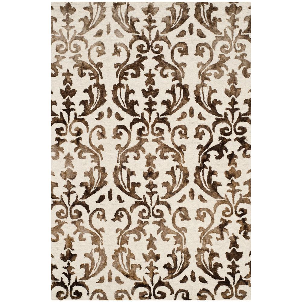 DIP DYE, IVORY / CHOCOLATE, 4' X 6', Area Rug. Picture 1