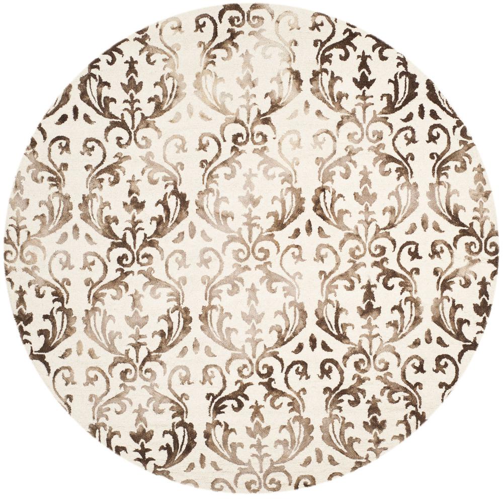DIP DYE, IVORY / CHOCOLATE, 7' X 7' Round, Area Rug, DDY689B-7R. Picture 1