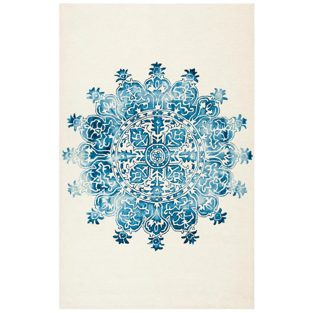 DIP DYE, IVORY / BLUE, 5' X 8', Area Rug, DDY701M-5. Picture 1