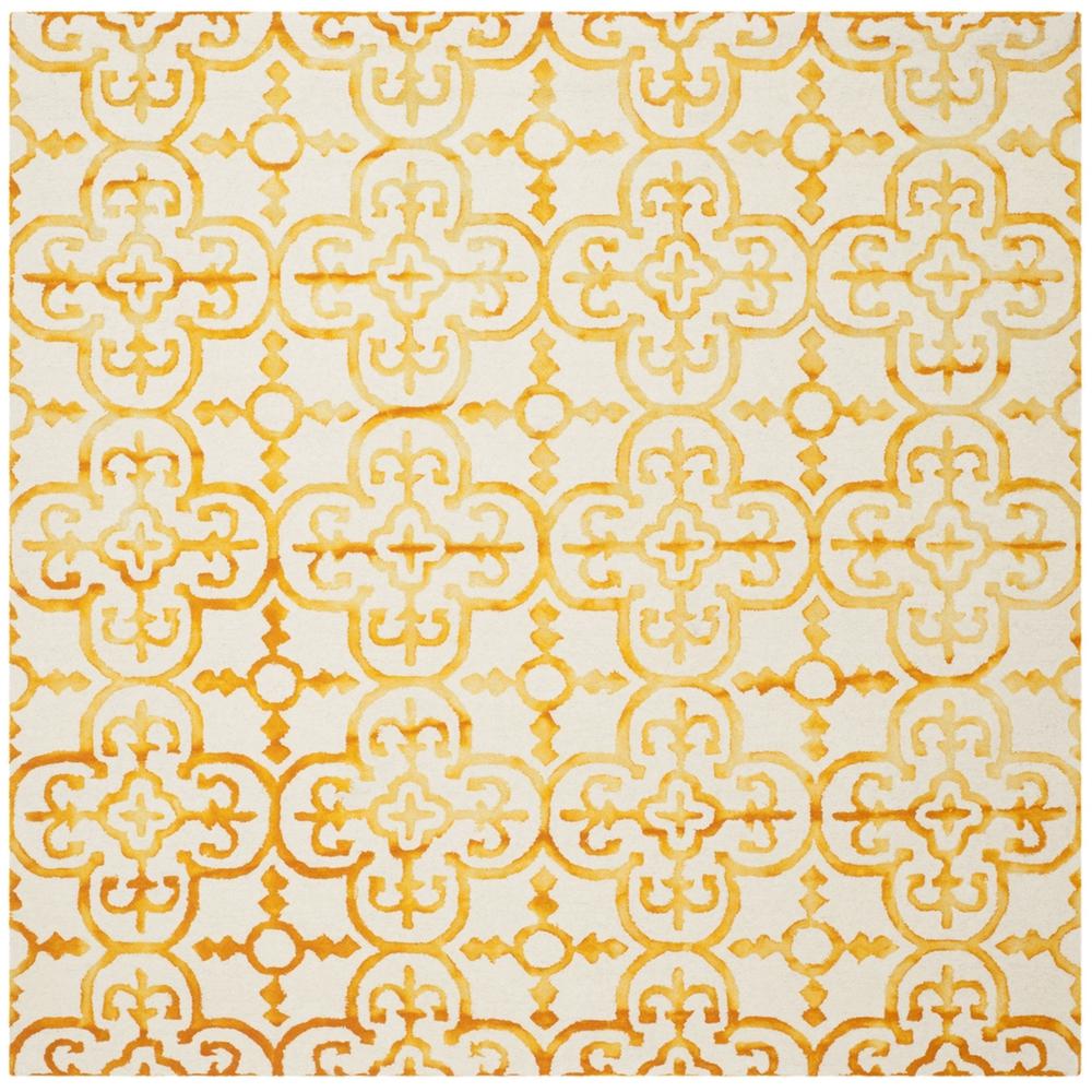DIP DYE, IVORY / GOLD, 7' X 7' Square, Area Rug, DDY711C-7SQ. Picture 1