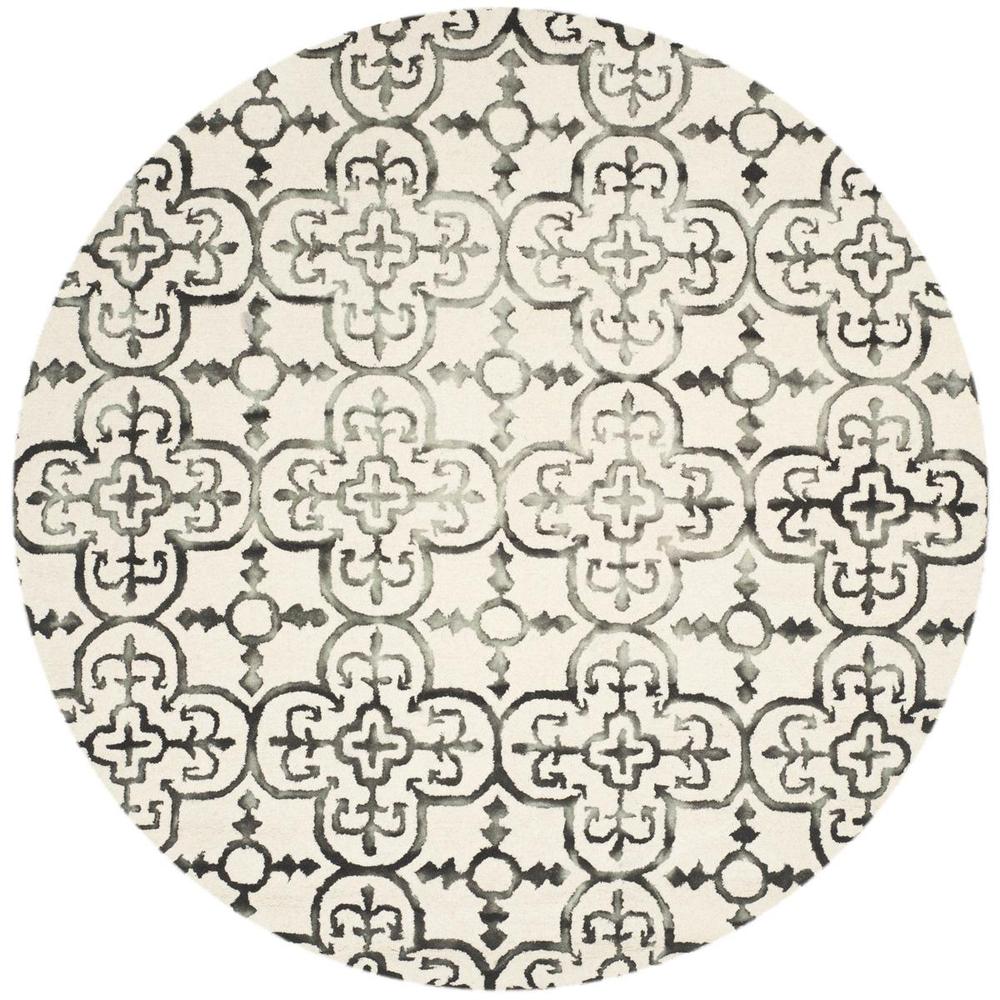 DIP DYE, IVORY / CHARCOAL, 7' X 7' Round, Area Rug, DDY711D-7R. Picture 1