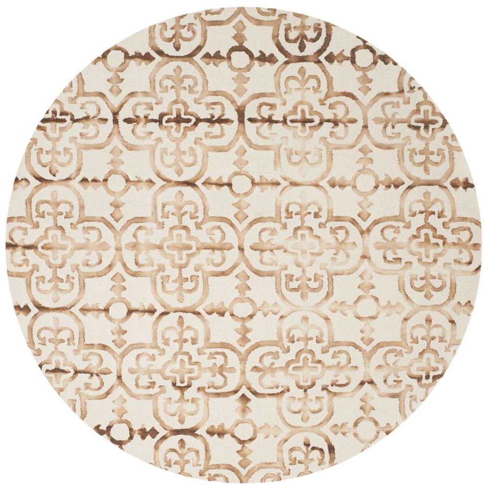 DIP DYE, IVORY / CAMEL, 7' X 7' Round, Area Rug, DDY711E-7R. Picture 1