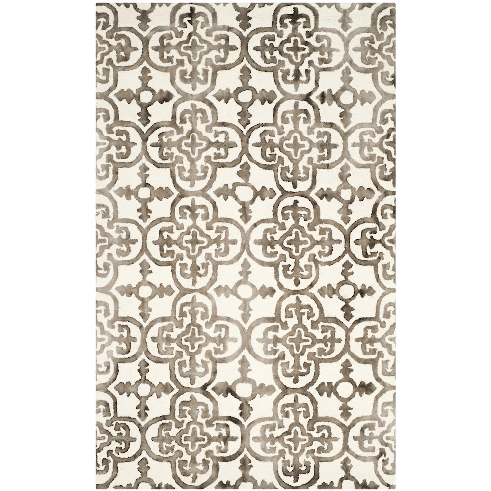 DIP DYE, IVORY / BROWN, 5' X 8', Area Rug. Picture 1