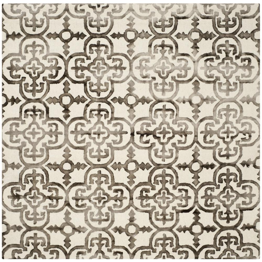 DIP DYE, IVORY / BROWN, 7' X 7' Square, Area Rug. Picture 1
