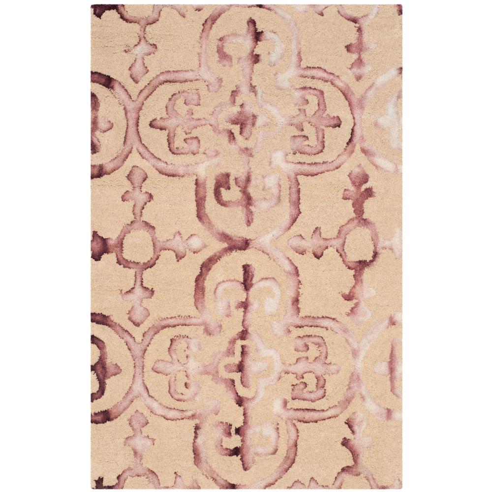DIP DYE, BEIGE / MAROON, 2' X 3', Area Rug. Picture 1