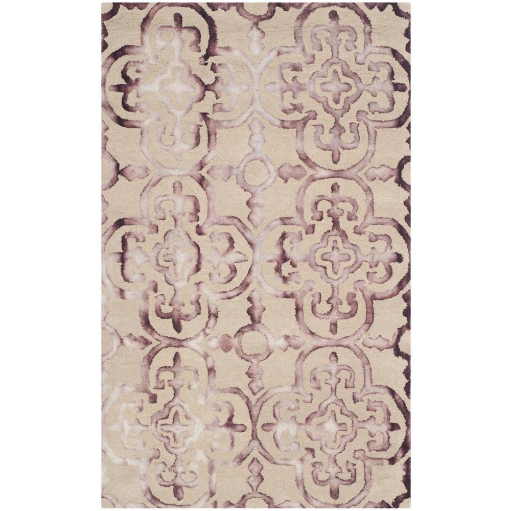 DIP DYE, BEIGE / MAROON, 3' X 5', Area Rug. Picture 1
