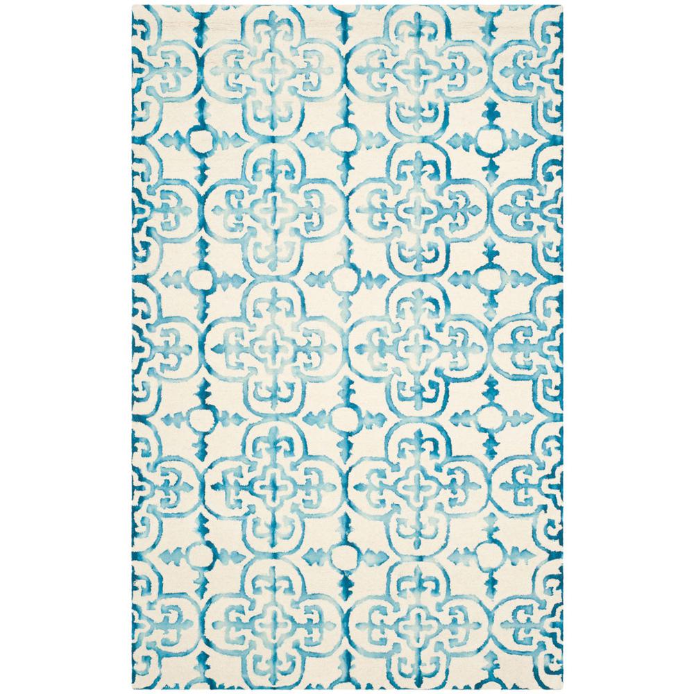 DIP DYE, IVORY / TURQUOISE, 5' X 8', Area Rug, DDY711H-5. Picture 1