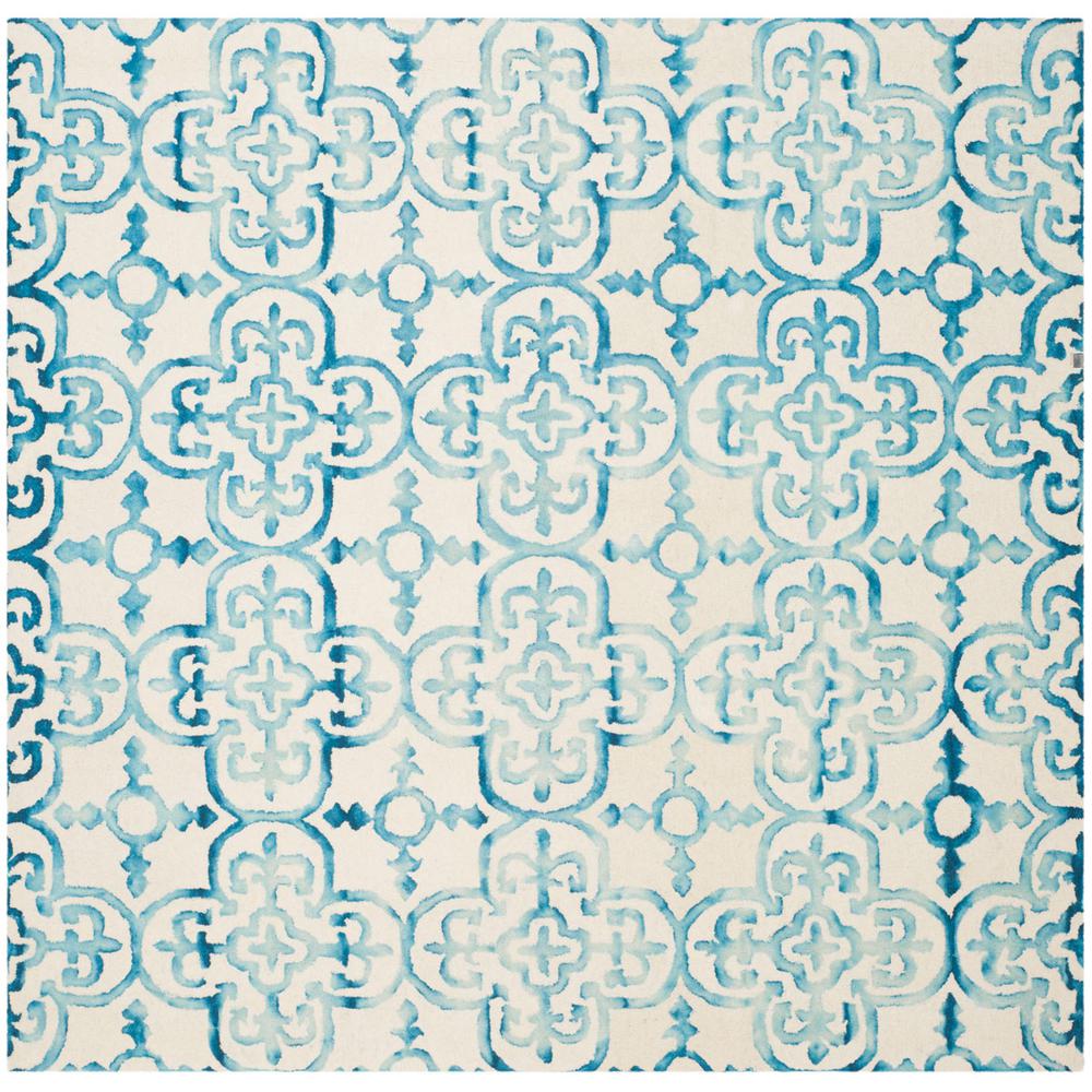 DIP DYE, IVORY / TURQUOISE, 7' X 7' Square, Area Rug, DDY711H-7SQ. Picture 1