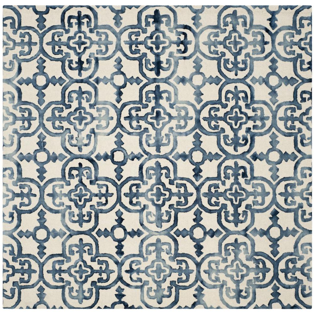 DIP DYE, IVORY / NAVY, 7' X 7' Square, Area Rug, DDY711P-7SQ. Picture 1