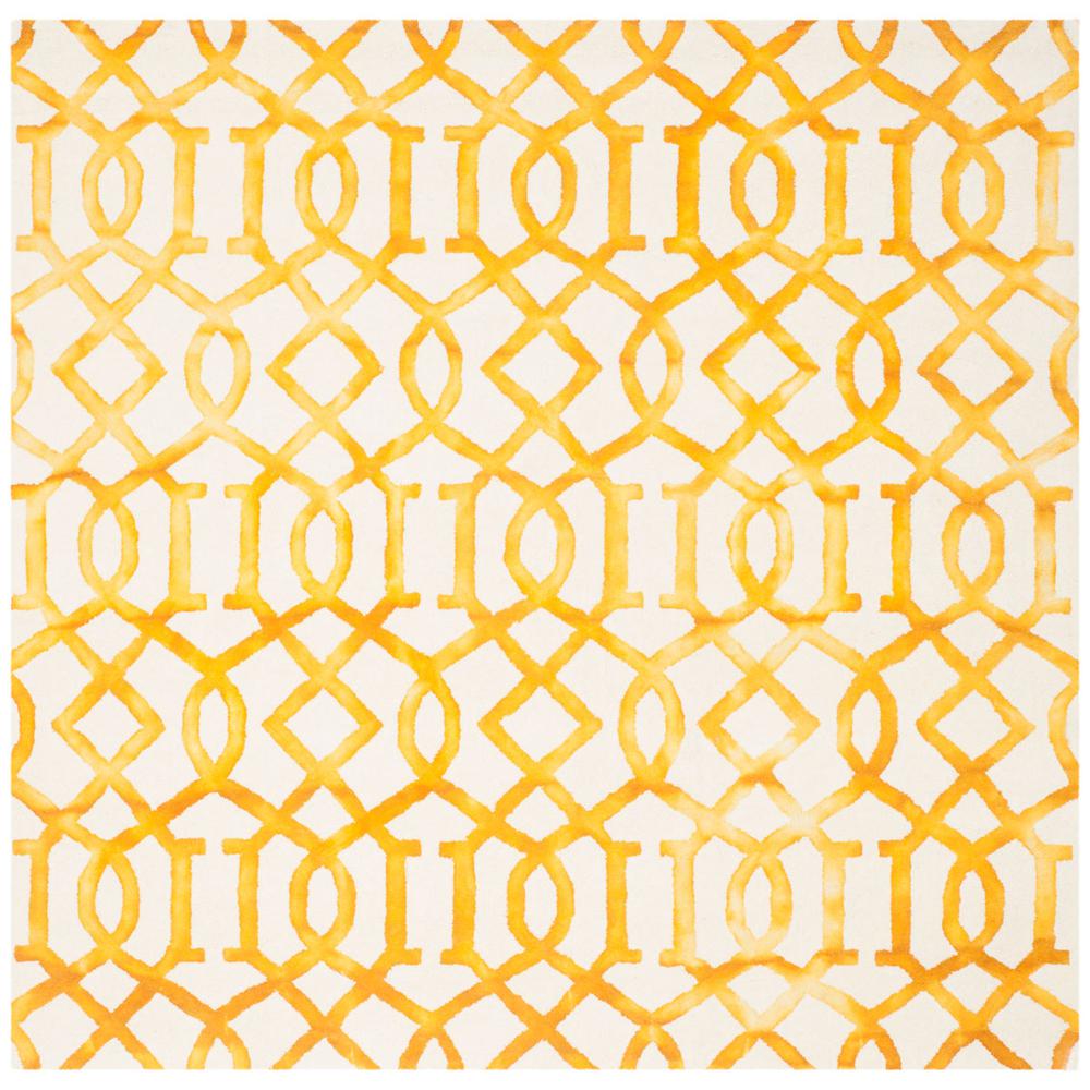 DIP DYE, IVORY / GOLD, 7' X 7' Square, Area Rug, DDY712C-7SQ. Picture 1