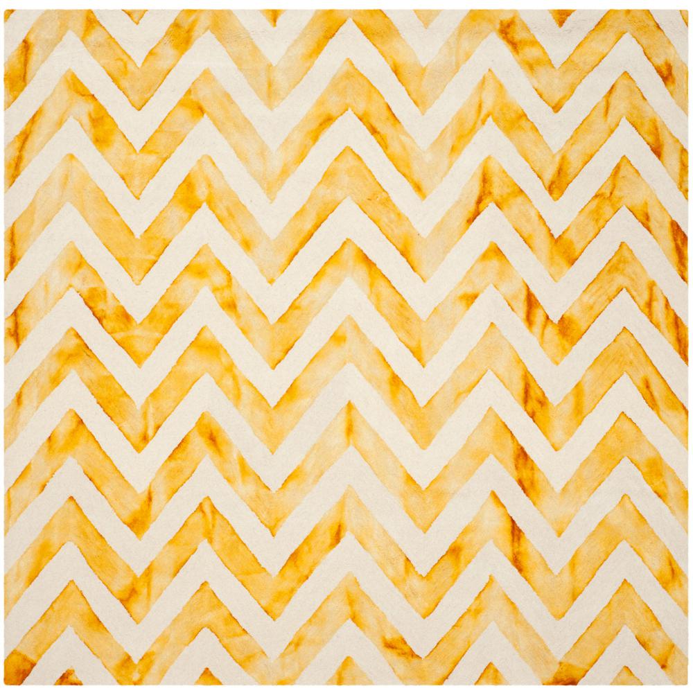 DIP DYE, IVORY / GOLD, 7' X 7' Square, Area Rug, DDY715C-7SQ. Picture 1