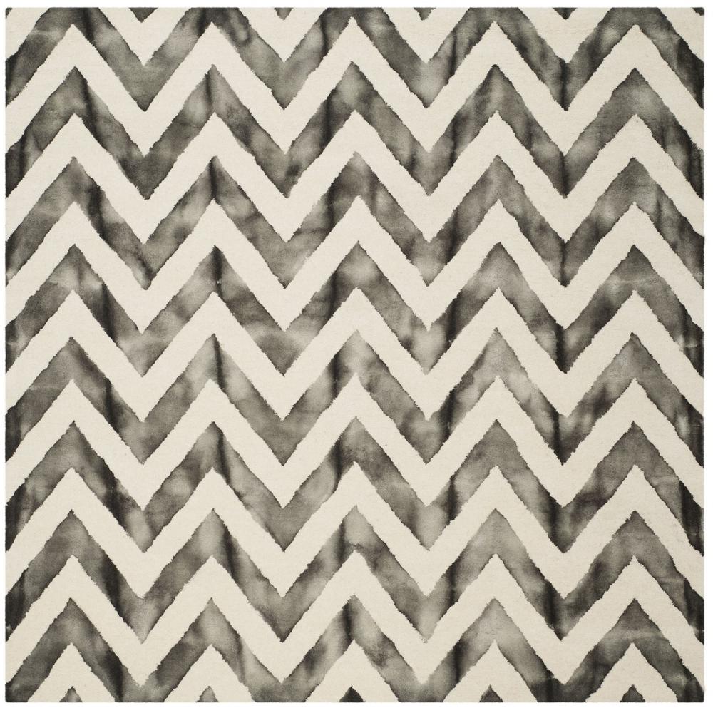 DIP DYE, IVORY / CHARCOAL, 7' X 7' Square, Area Rug, DDY715D-7SQ. Picture 1