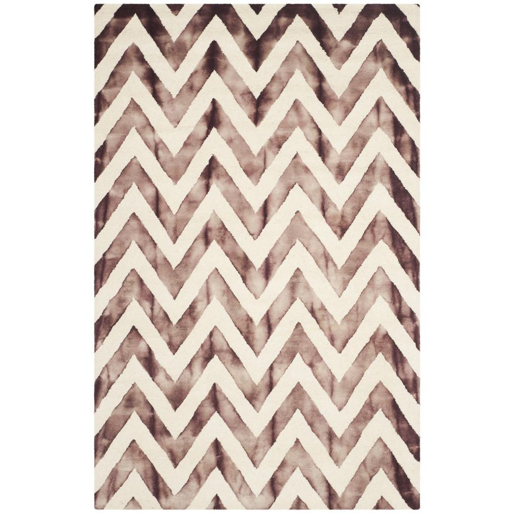 DIP DYE, IVORY / MAROON, 5' X 8', Area Rug. Picture 1
